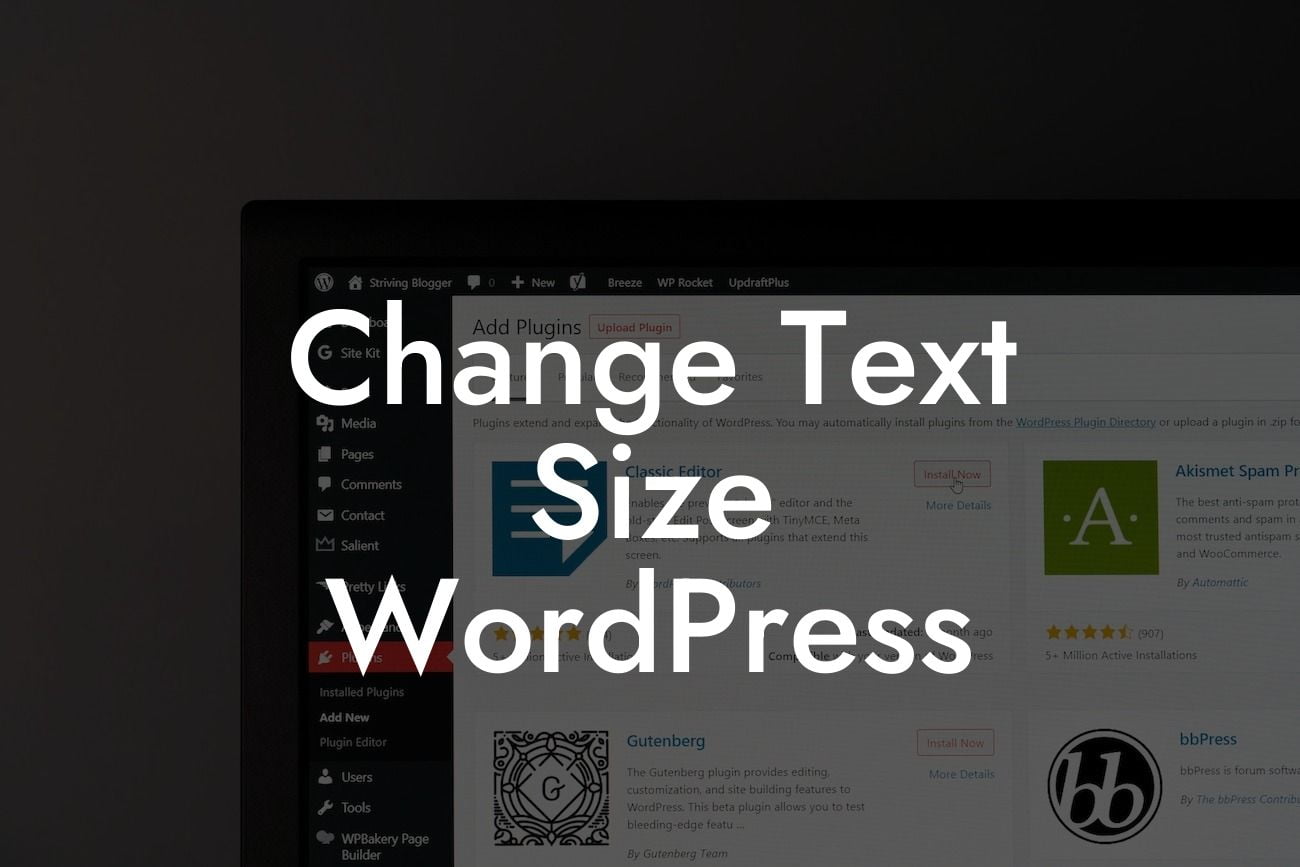 Change Text Size WordPress