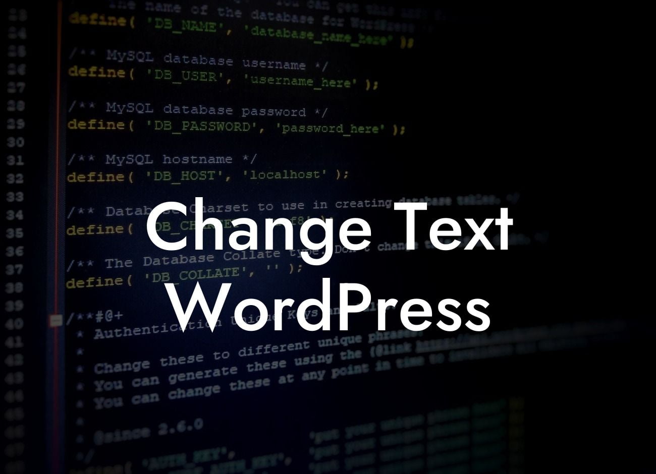 Change Text WordPress