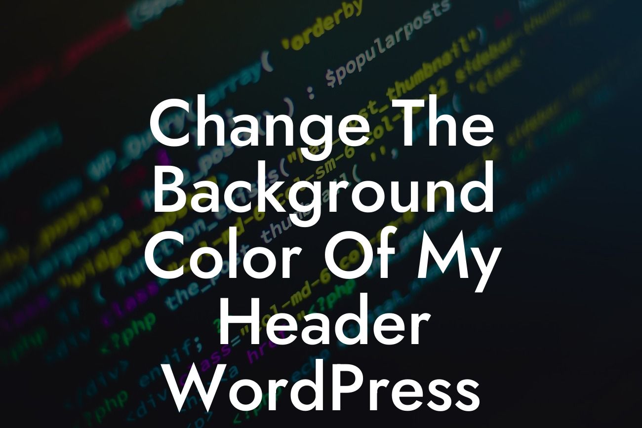 Change The Background Color Of My Header WordPress