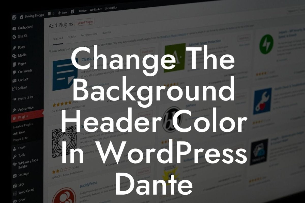 Change The Background Header Color In WordPress Dante