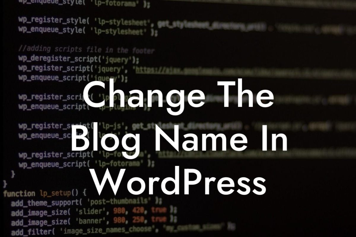 Change The Blog Name In WordPress