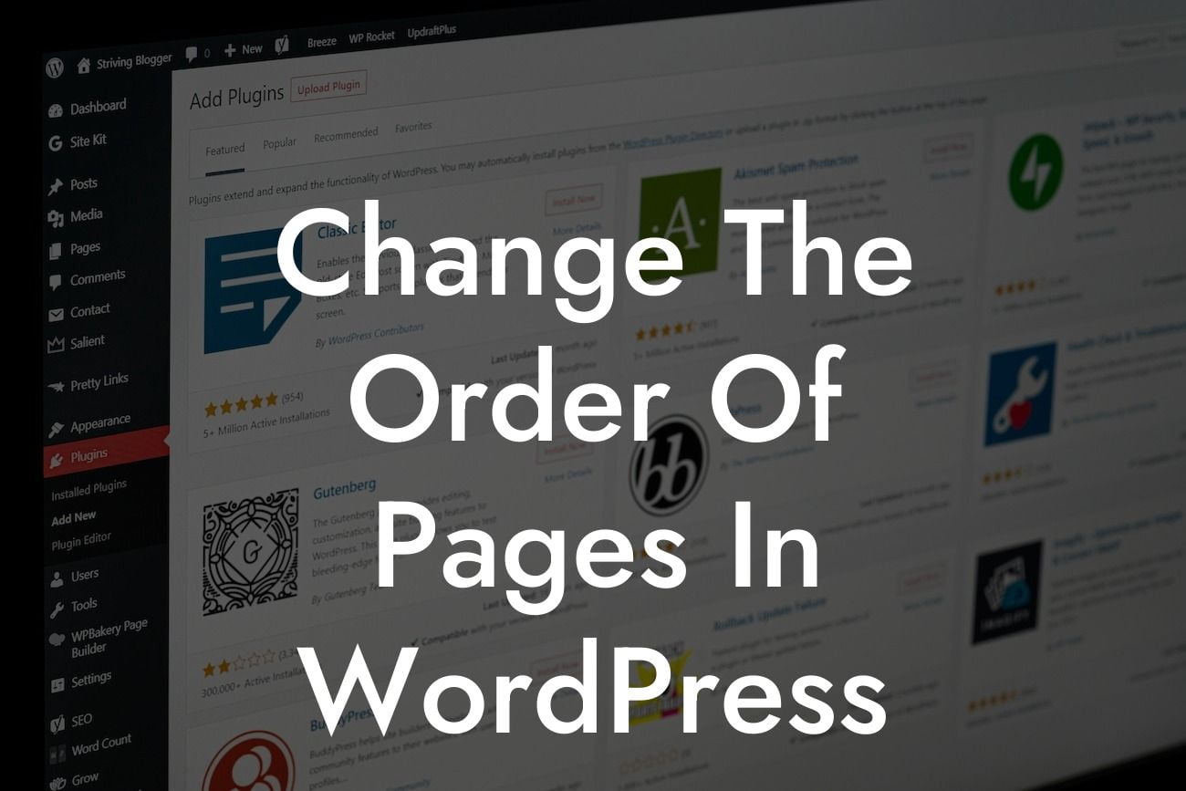 Change The Order Of Pages In WordPress