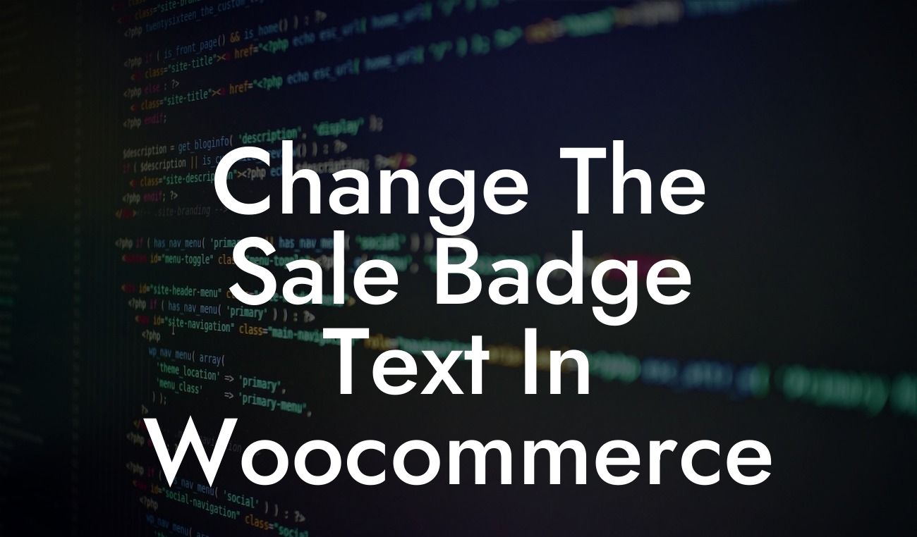 Change The Sale Badge Text In Woocommerce