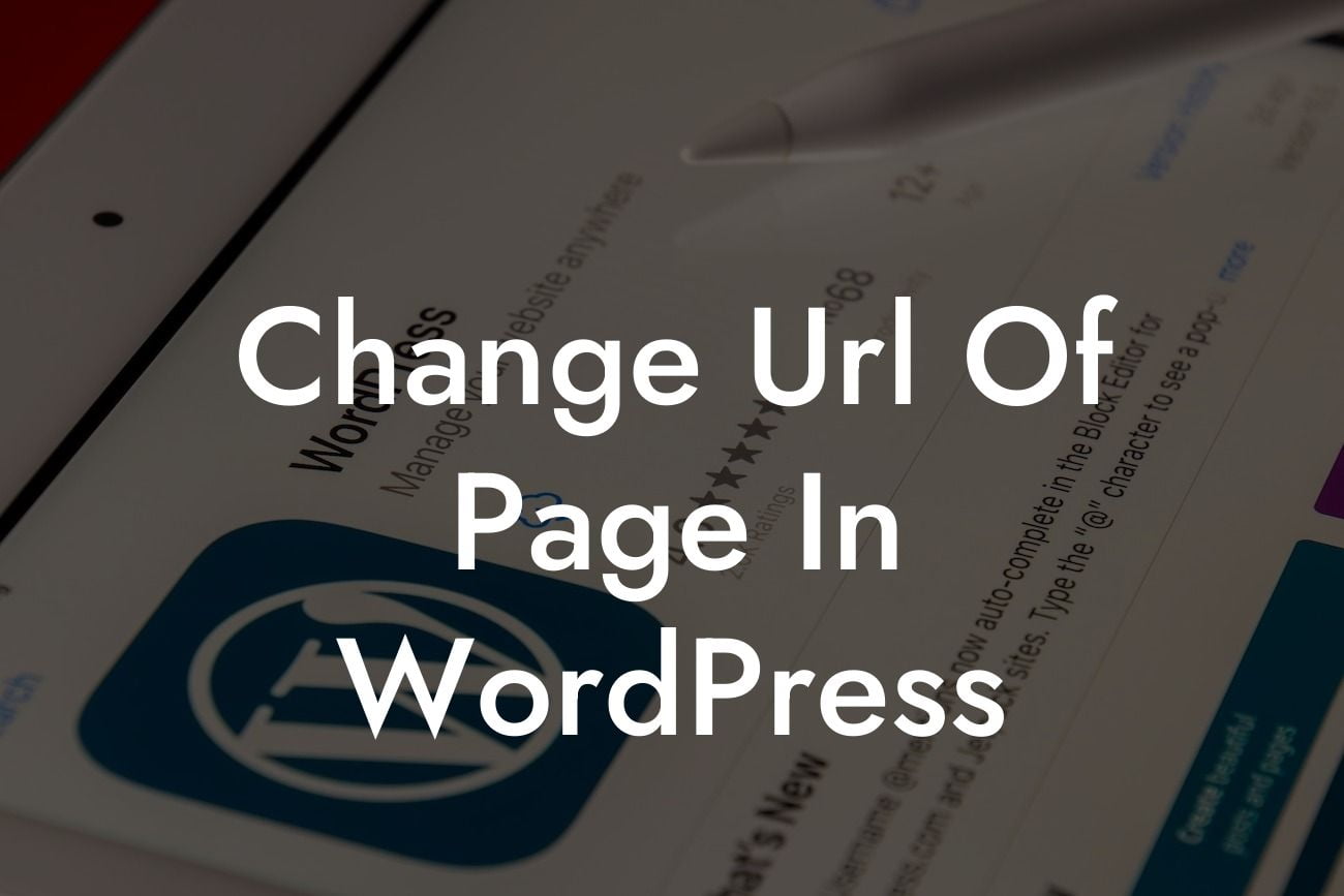 Change Url Of Page In WordPress