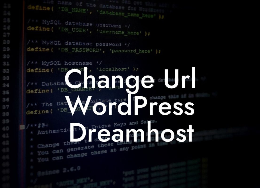 Change Url WordPress Dreamhost