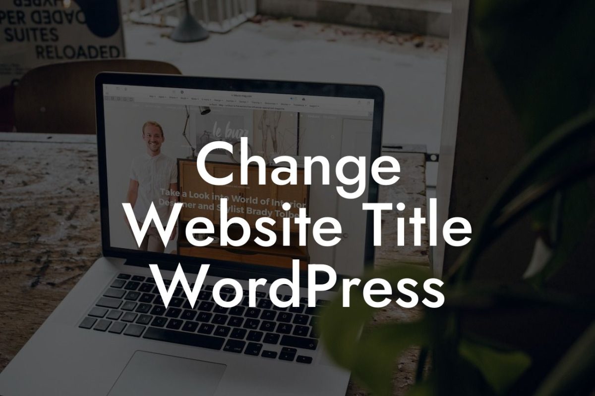 Change Website Title WordPress