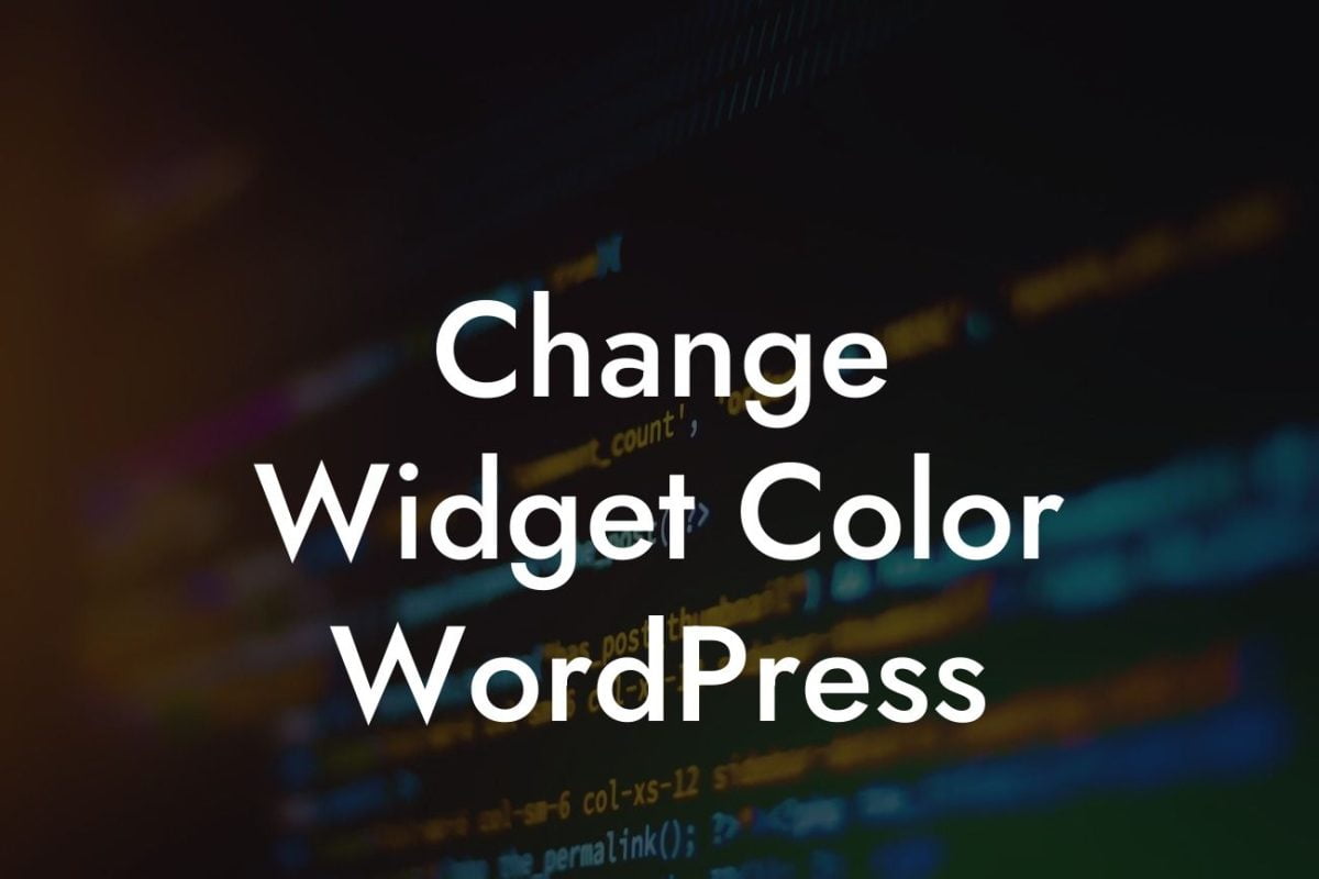 Change Widget Color WordPress