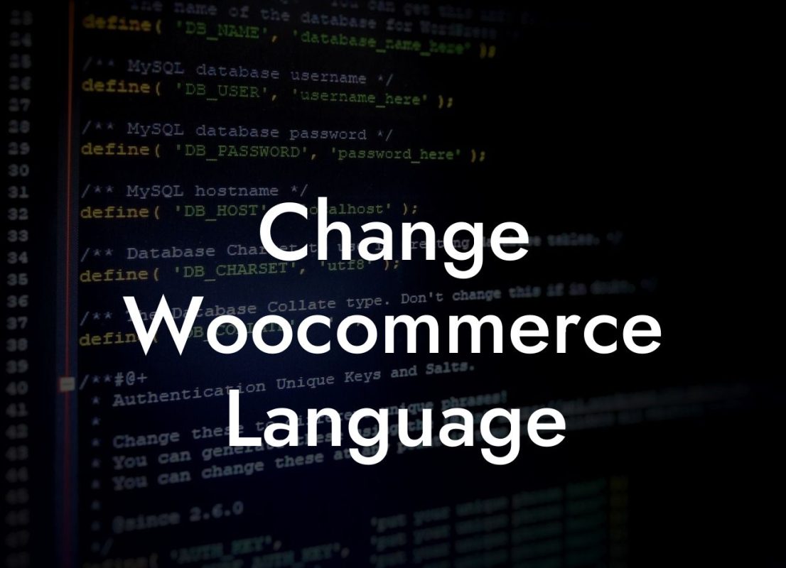 Change Woocommerce Language