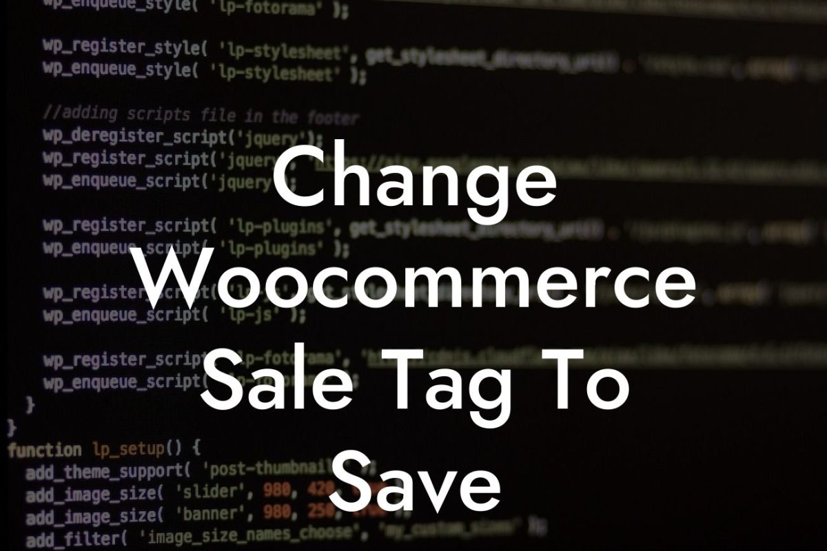 Change Woocommerce Sale Tag To Save