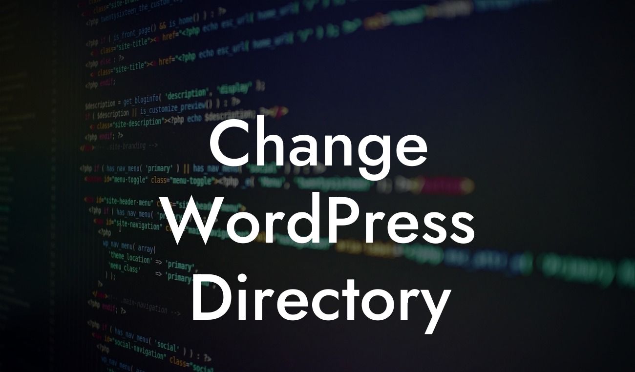 Change WordPress Directory
