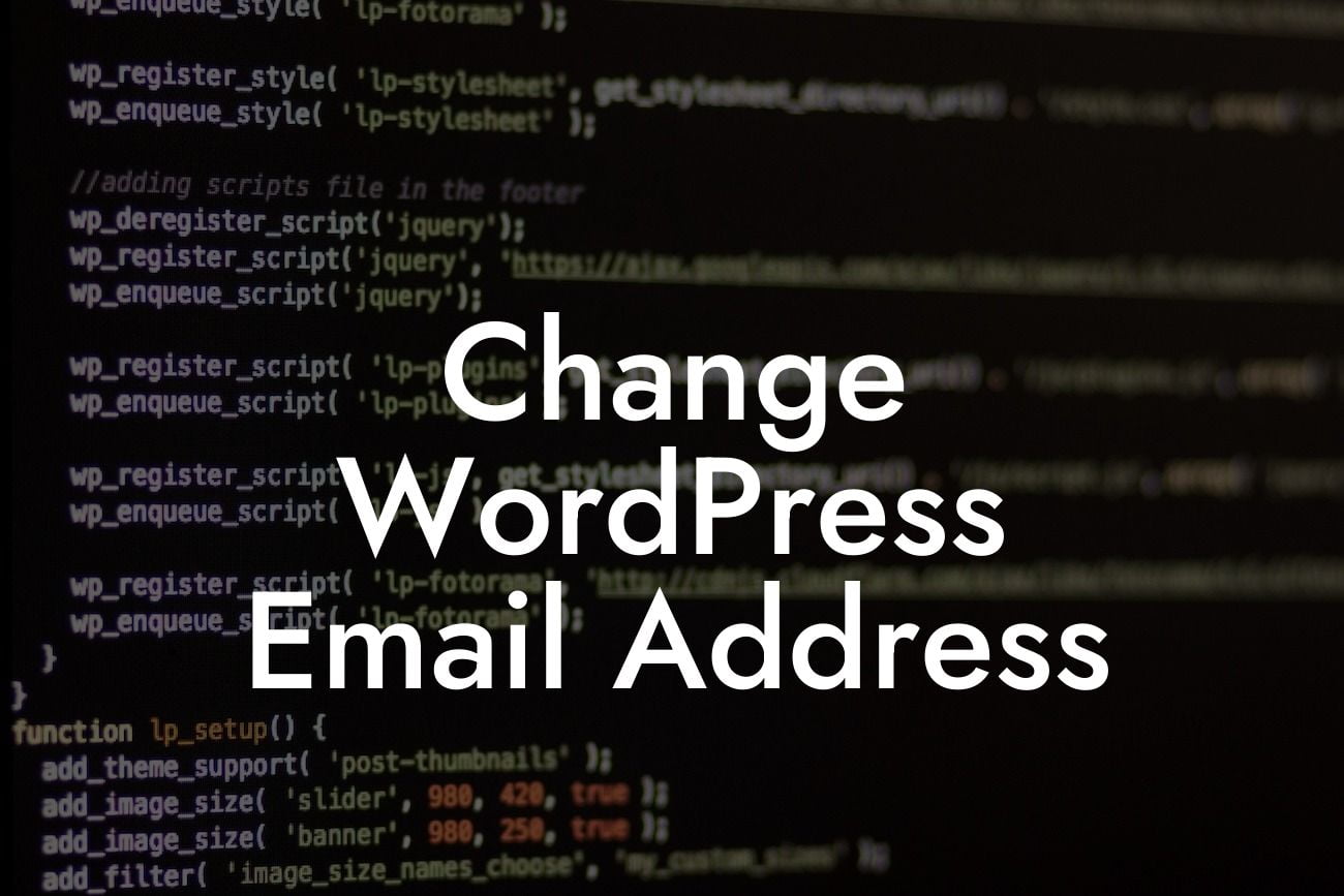 Change WordPress Email Address