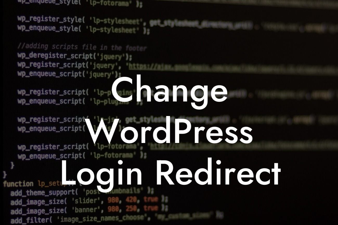 Change WordPress Login Redirect