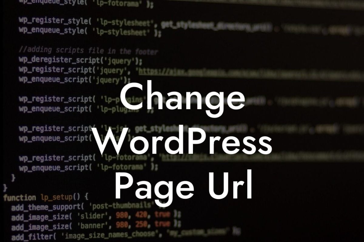 Change WordPress Page Url