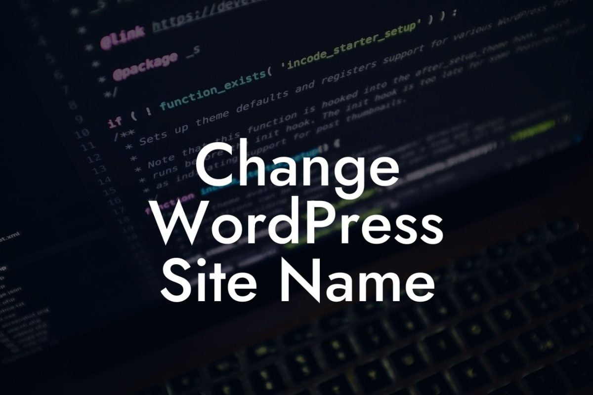 Change WordPress Site Name