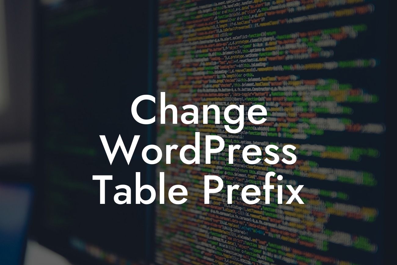 Change WordPress Table Prefix