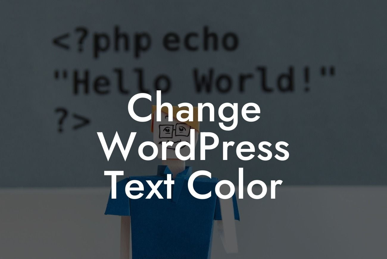 Change WordPress Text Color