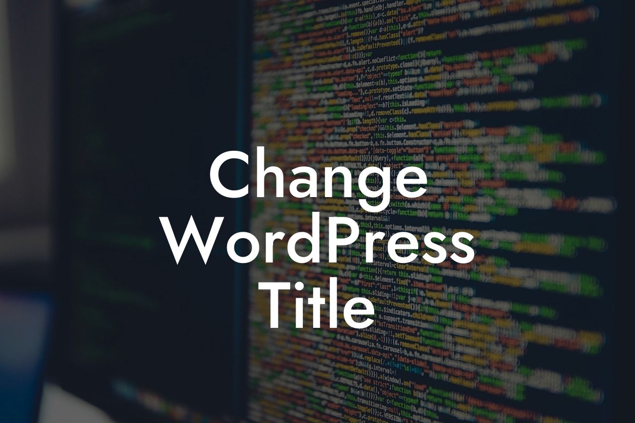 Change WordPress Title