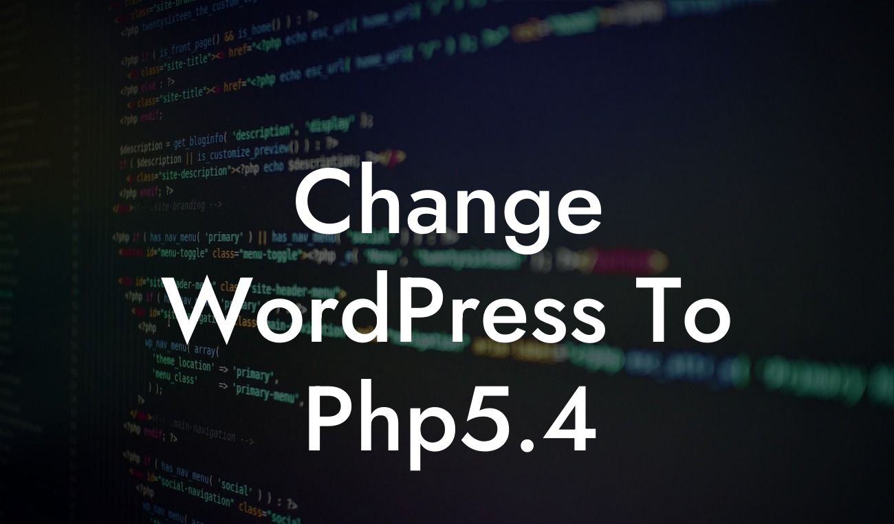 Change WordPress To Php5.4