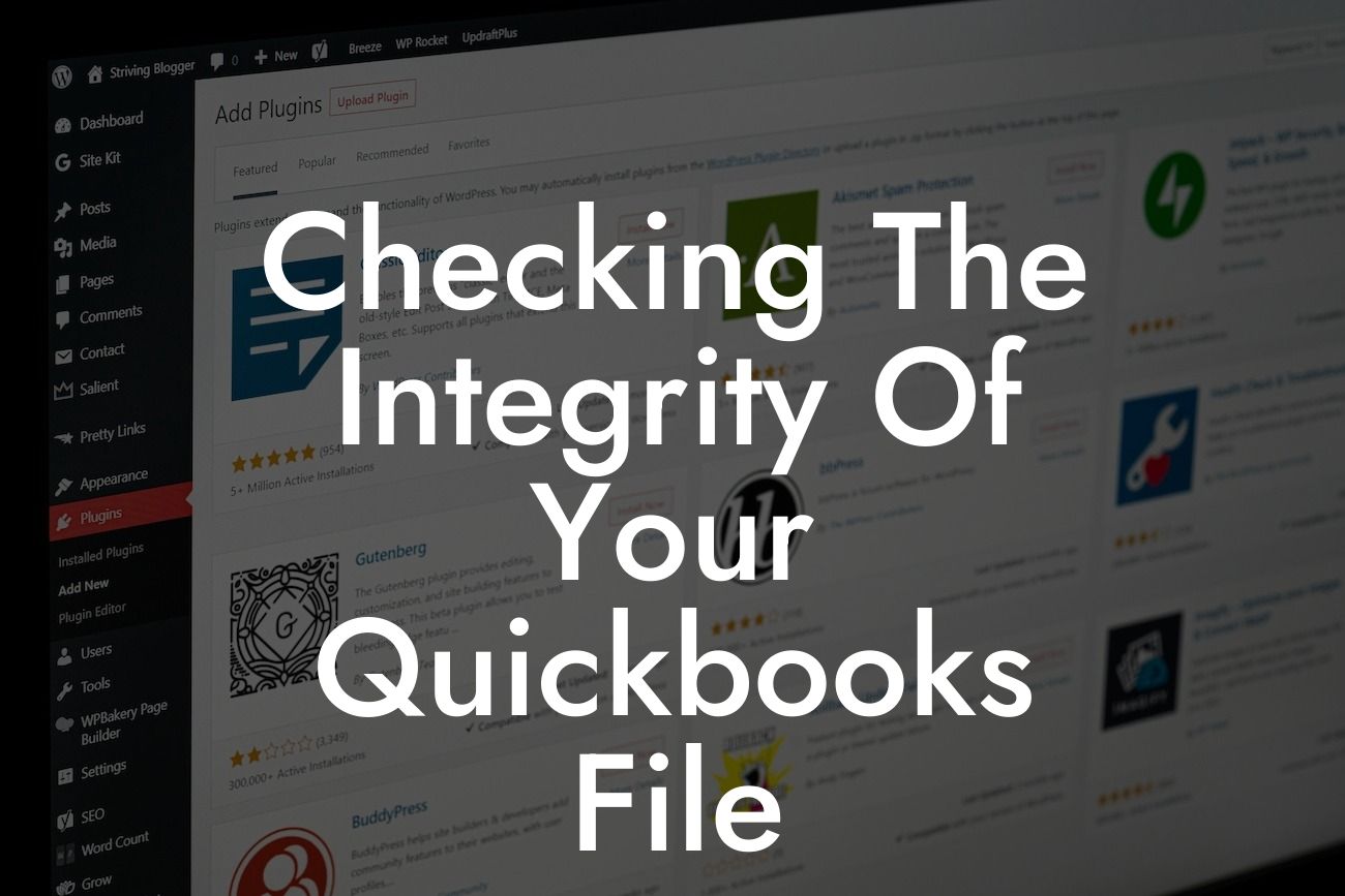 Checking The Integrity Of Your Quickbooks File