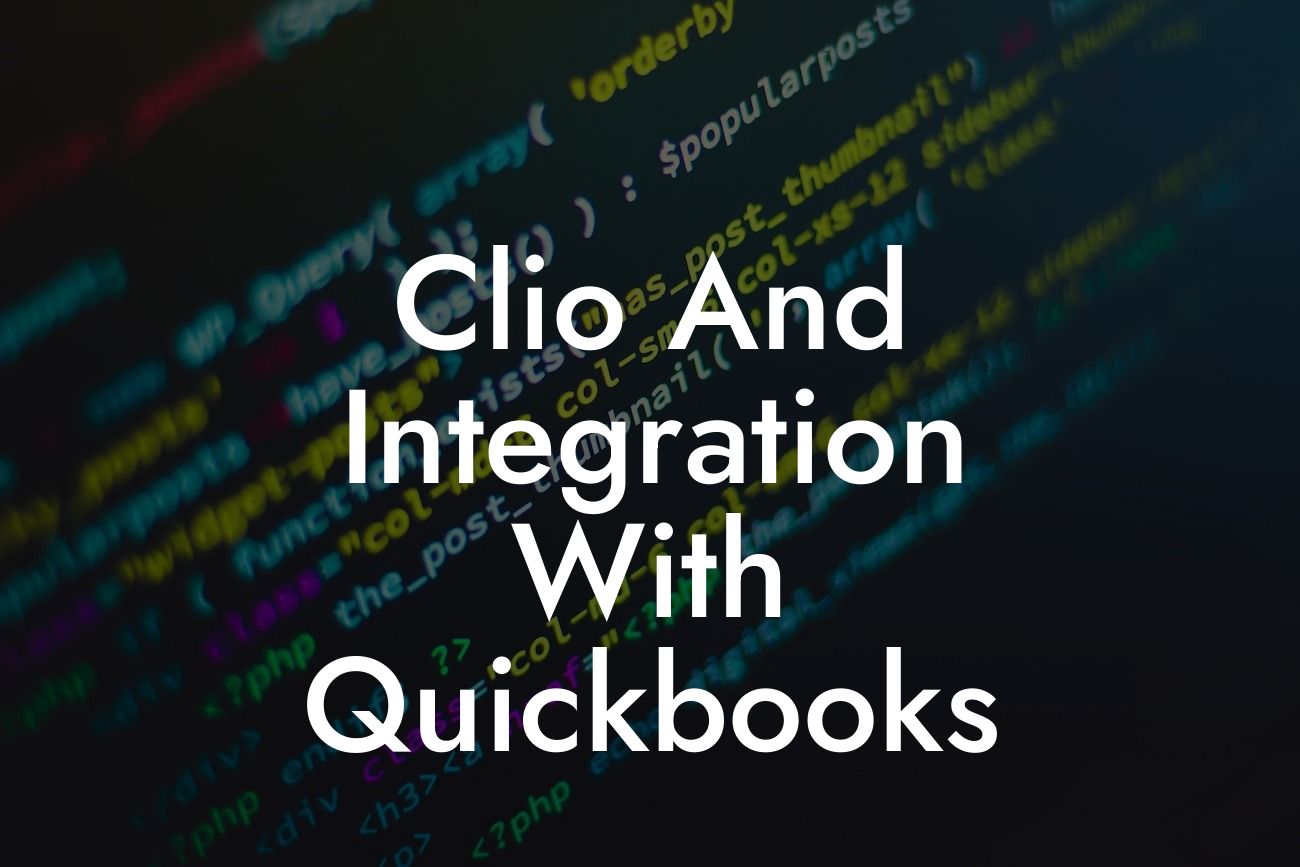 Clio And Integration With Quickbooks