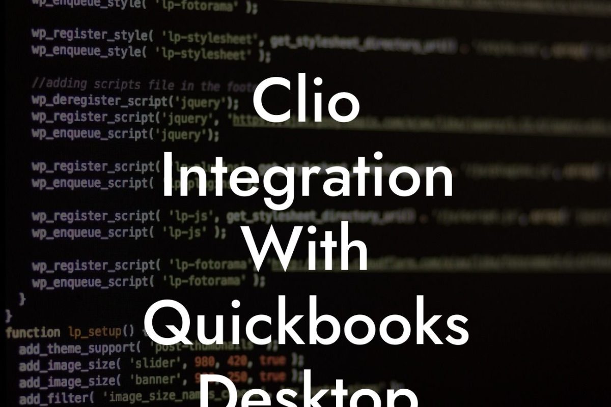 Clio Integration With Quickbooks Desktop