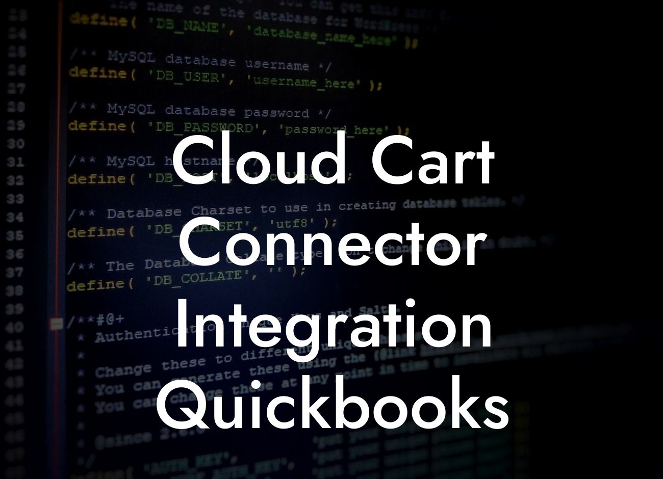 Cloud Cart Connector Integration Quickbooks