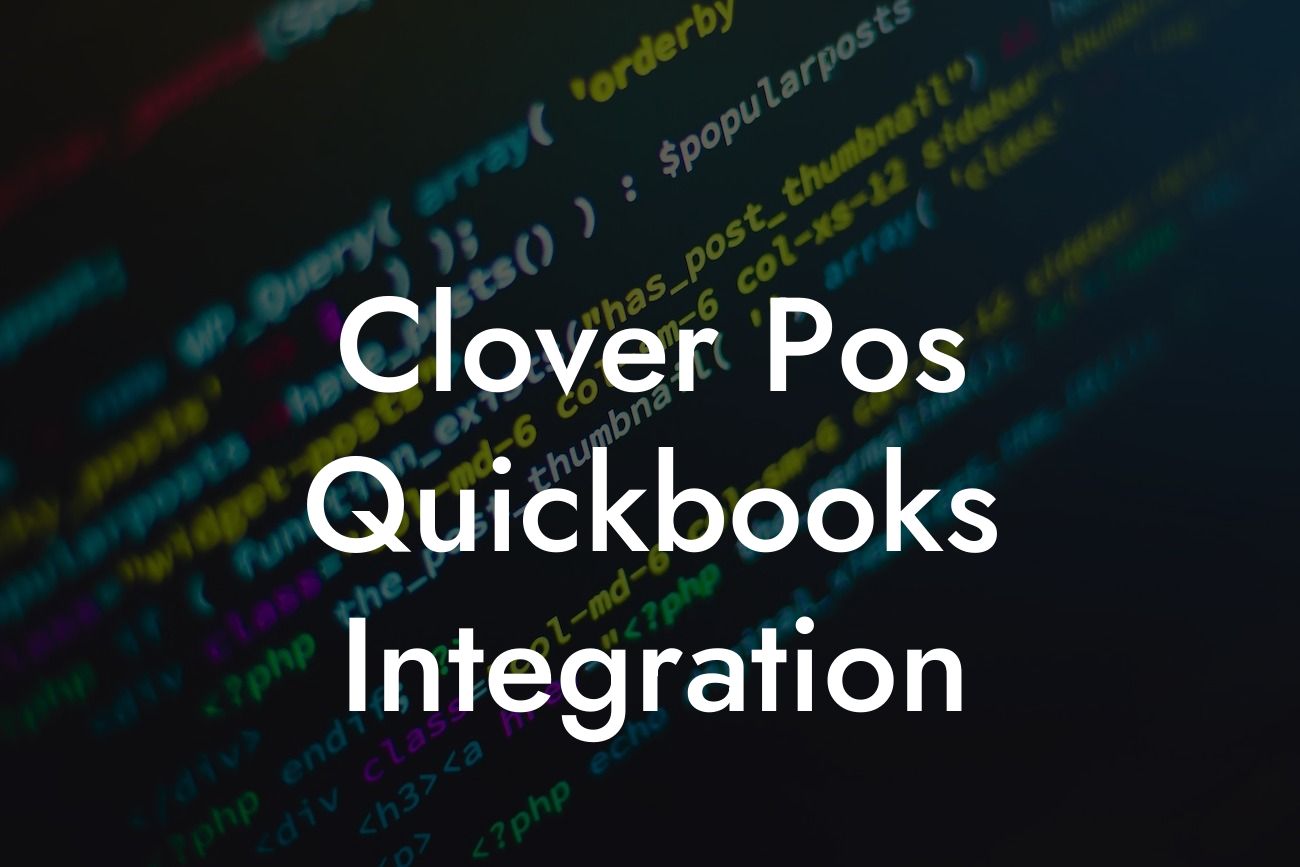 Clover Pos Quickbooks Integration