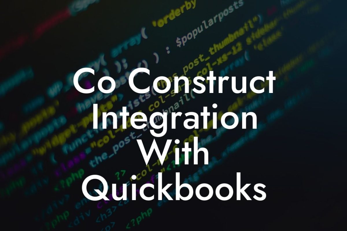 Co Construct Integration With Quickbooks