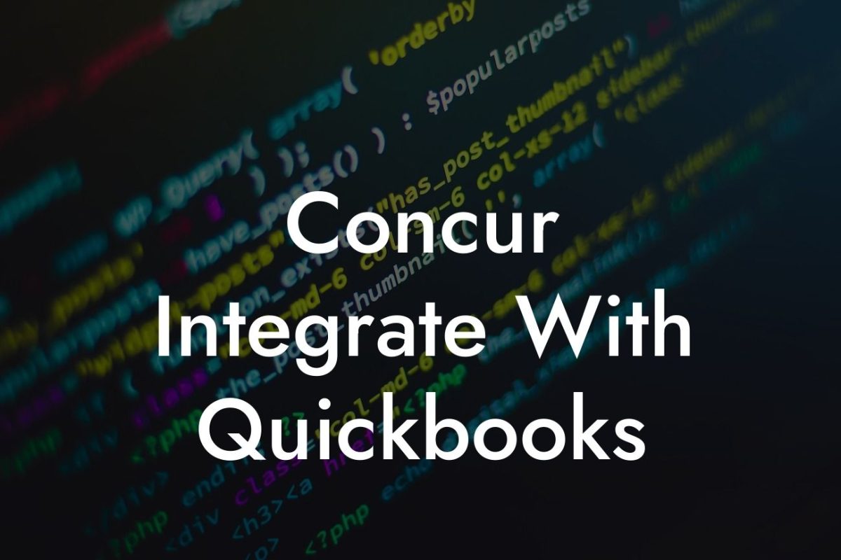 Concur Integrate With Quickbooks