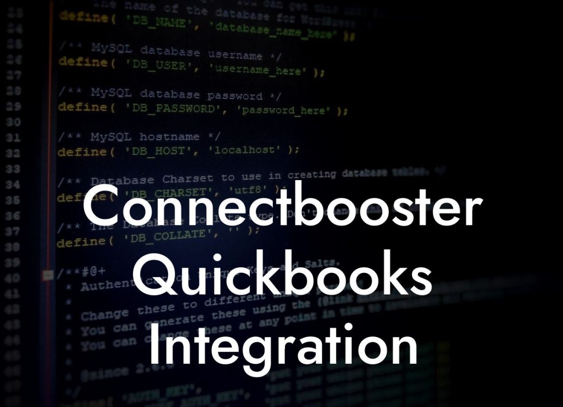 Connectbooster Quickbooks Integration