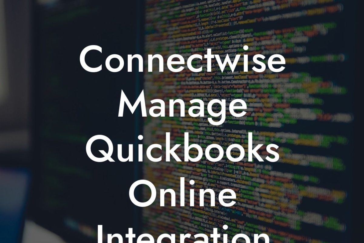 Connectwise Manage Quickbooks Online Integration