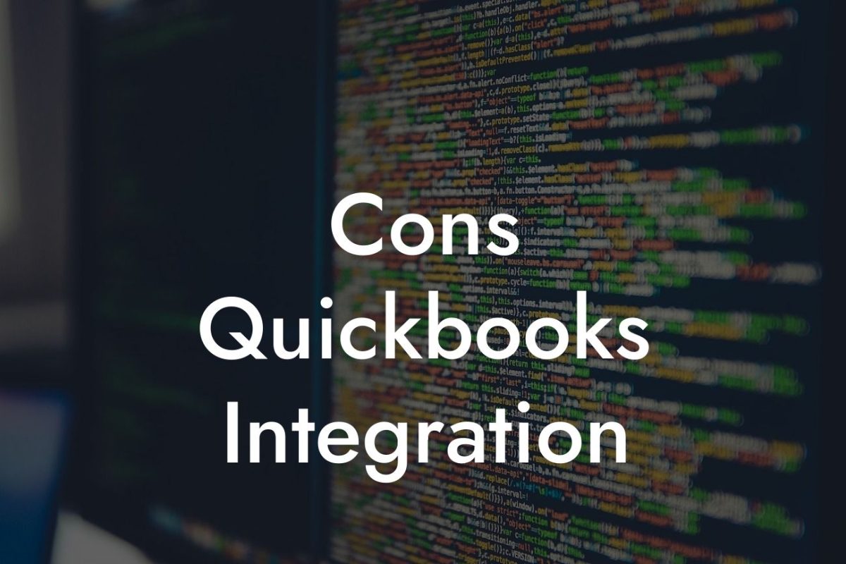 Cons Quickbooks Integration