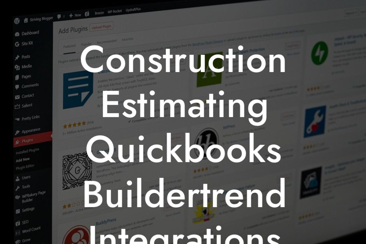 Construction Estimating Quickbooks Buildertrend Integrations