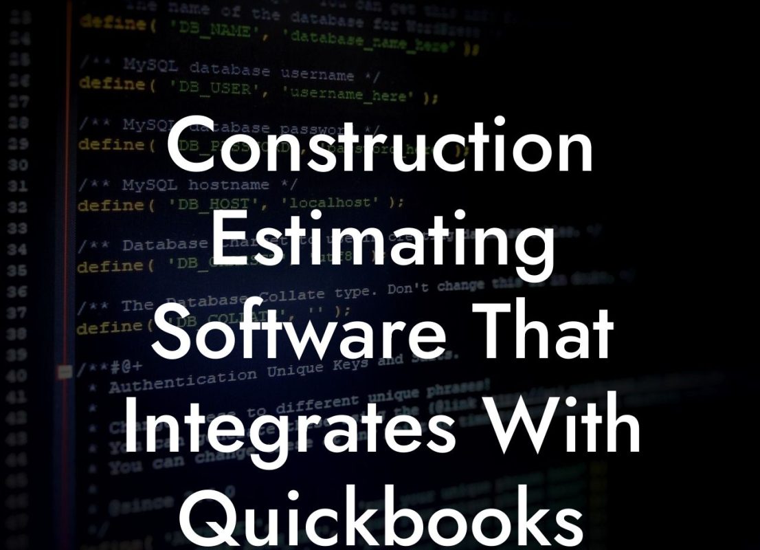 Construction Estimating Software That Integrates With Quickbooks