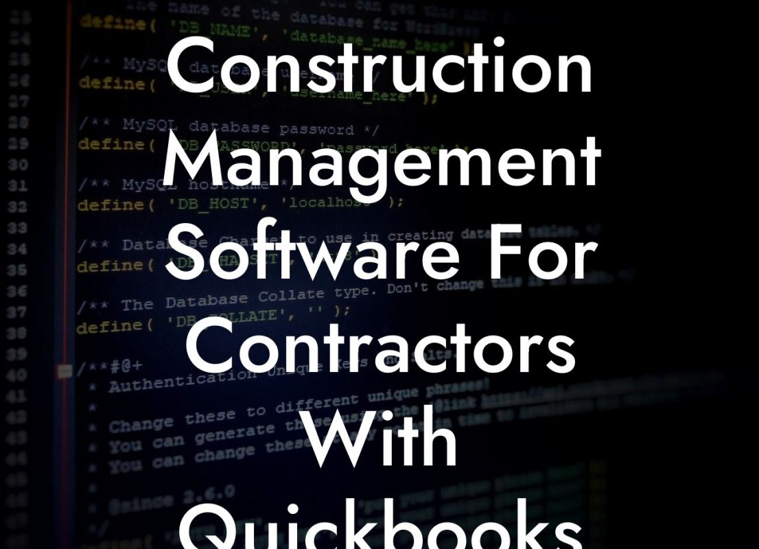 Construction Management Software For Contractors With Quickbooks Integration