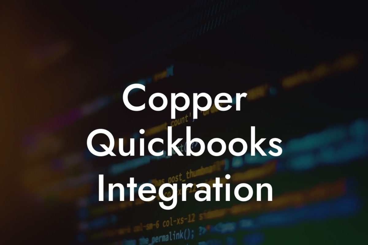 Copper Quickbooks Integration