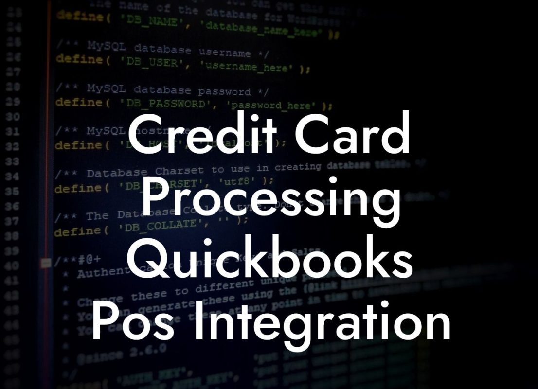 Credit Card Processing Quickbooks Pos Integration