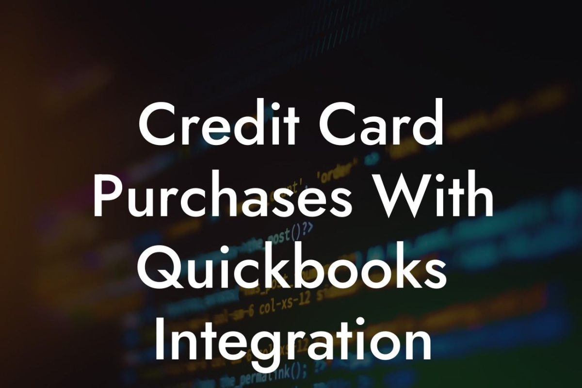 Credit Card Purchases With Quickbooks Integration