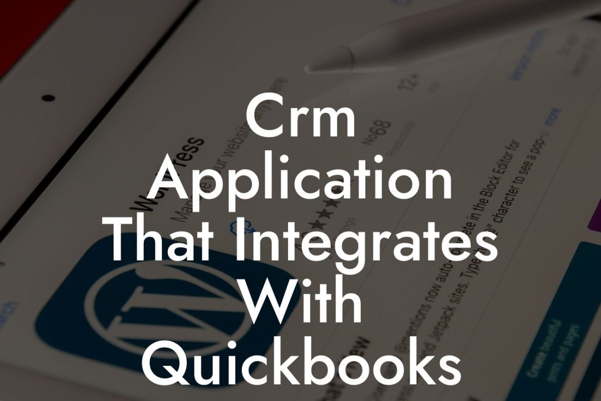 Crm Application That Integrates With Quickbooks