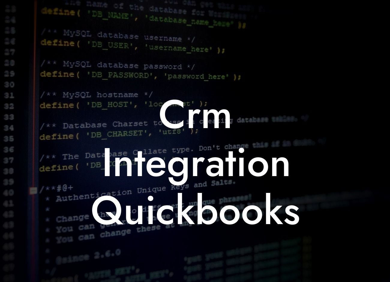 Crm Integration Quickbooks