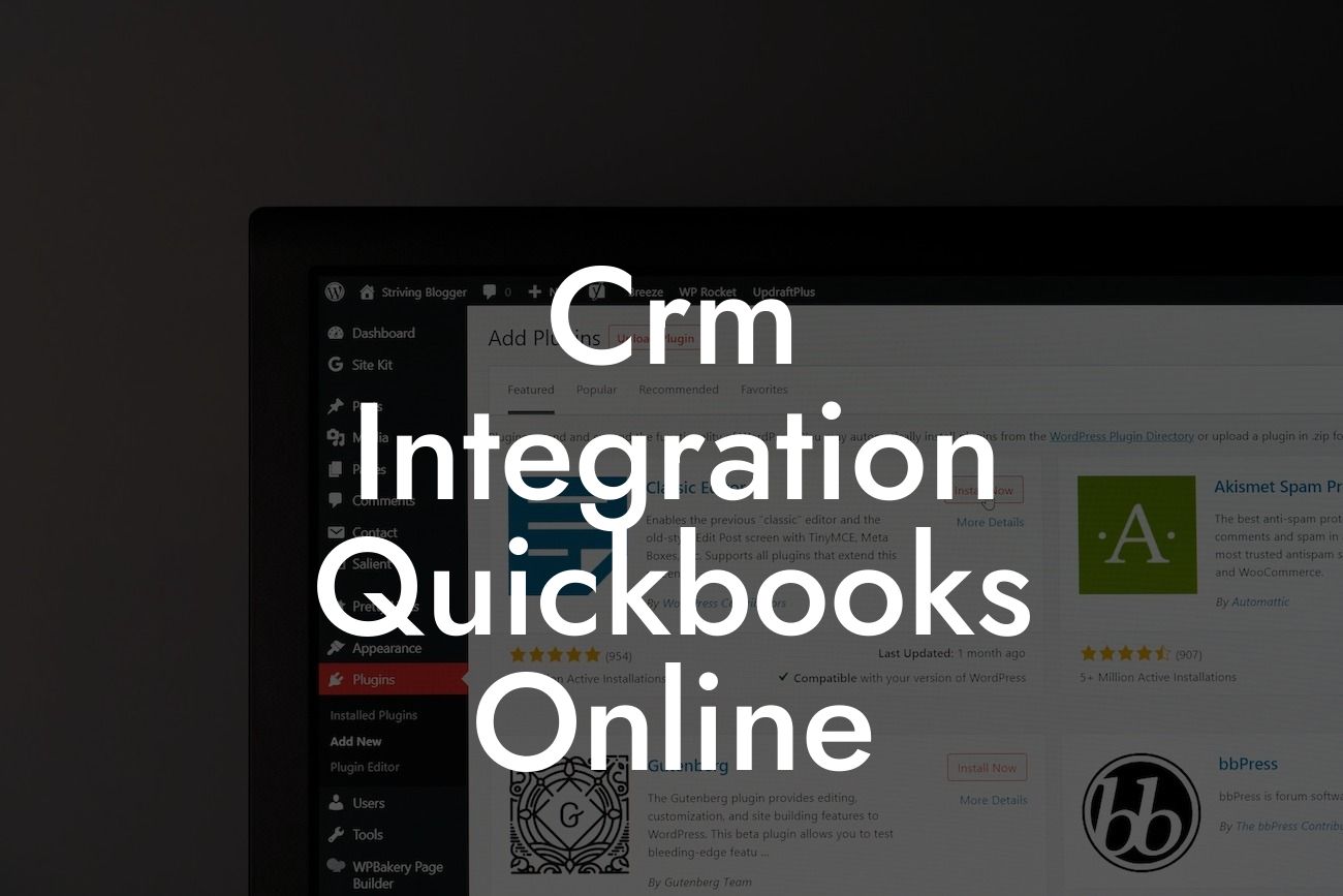 Crm Integration Quickbooks Online