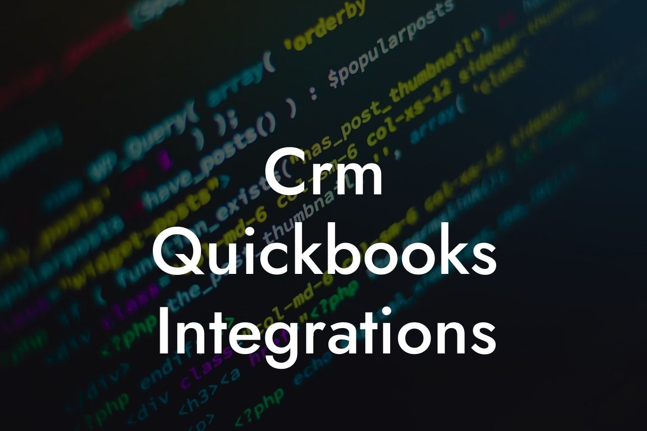 Crm Quickbooks Integrations