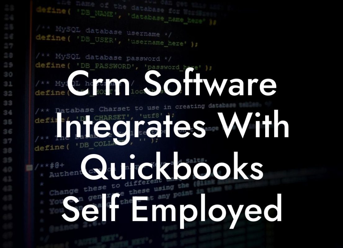 Crm Software Integrates With Quickbooks Self Employed