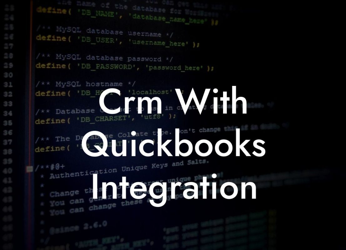 Crm With Quickbooks Integration