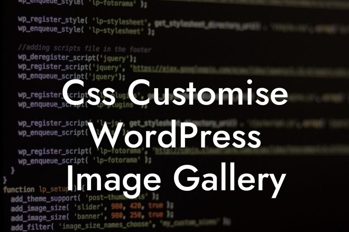 Css Customise WordPress Image Gallery