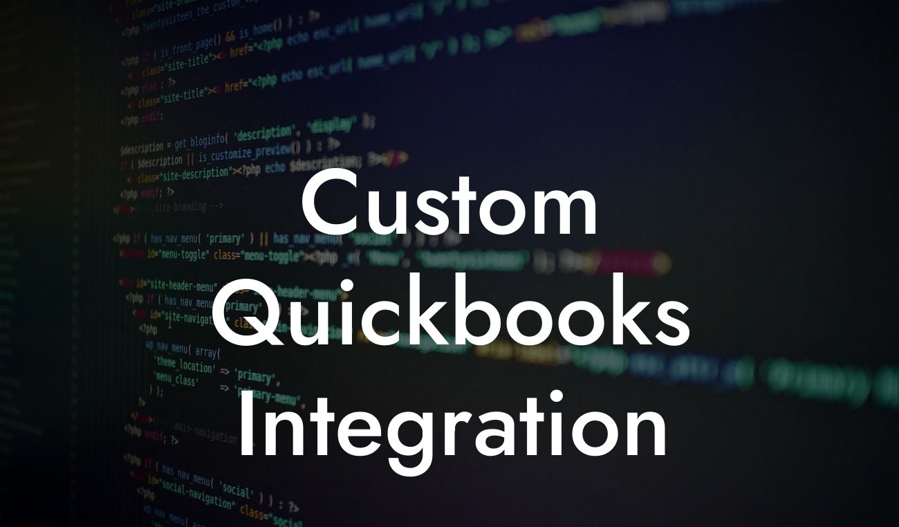 Custom Quickbooks Integration