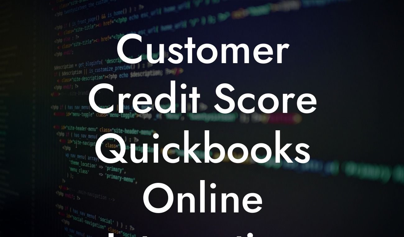 Customer Credit Score Quickbooks Online Integration