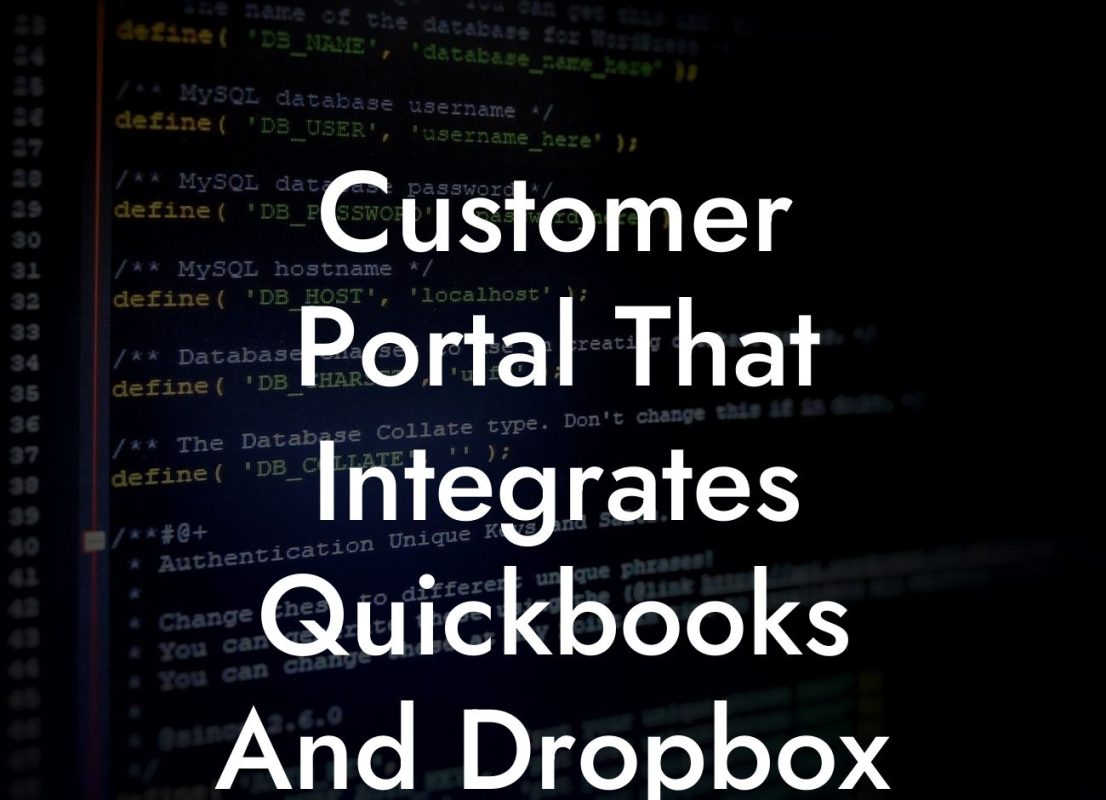 Customer Portal That Integrates Quickbooks And Dropbox