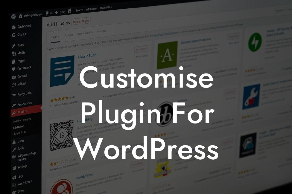 Customise Plugin For WordPress