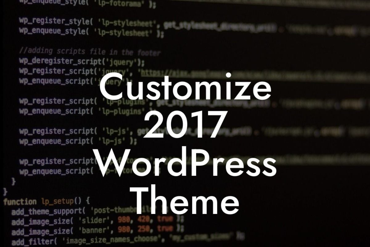 Customize 2017 WordPress Theme